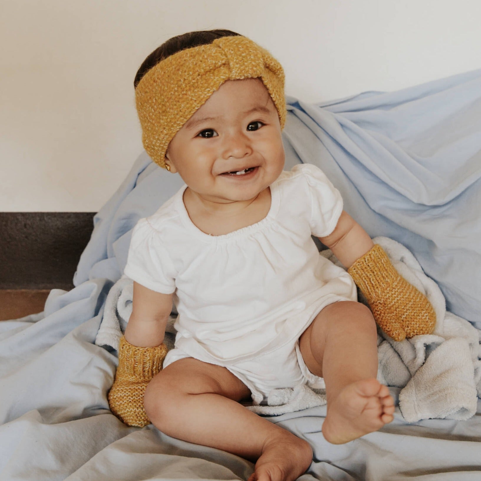 帽子 ANDMARY Baby knit babushka Ivory ANDMARY】Baby knit babushka