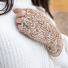 Yura Knit Alpaca Fingerless Gloves Beige Awamaki Peru